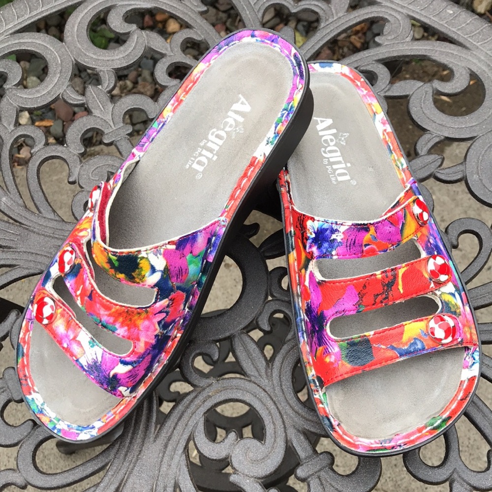 🐲💙 Alegria Fiona Iris Multi color Floral Print Sandal - Picture 12 of 12